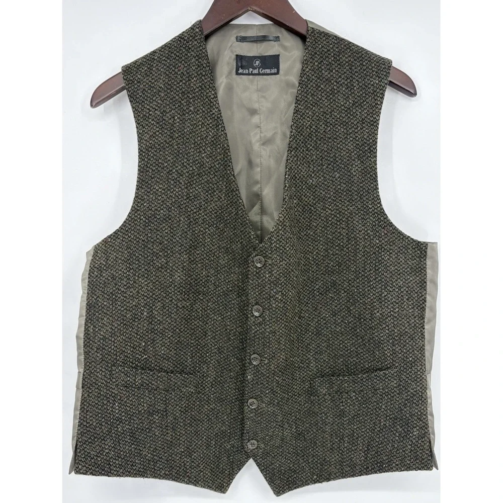 Vintage Jean Paul Germain Waistcoat Vest Size Large Wool Woven
